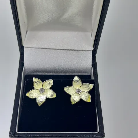 Nicole Barr Silver and Enamelled and Sapphire Earrings