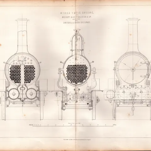 Traffic Engine Smyrna & Cassaba Railway Turkey Antique Diagram-6.