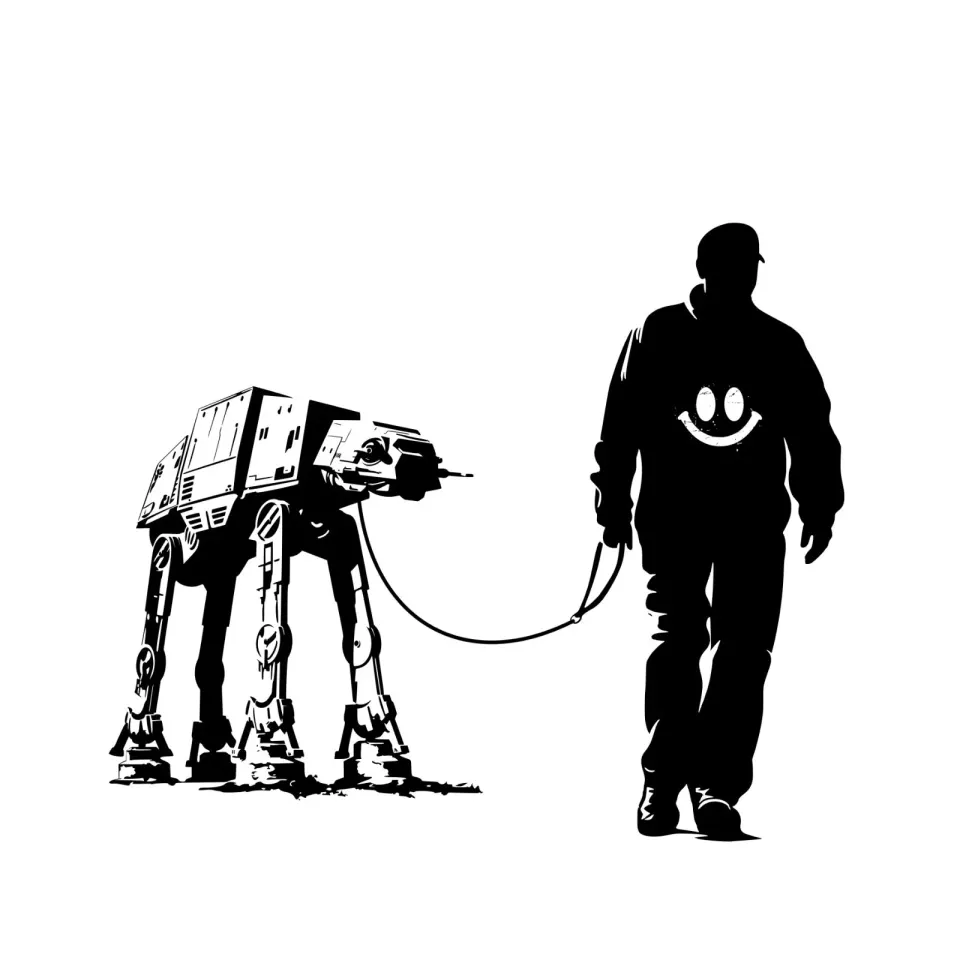 Chris Boyle (b1972)'AT-AT His Side' Street Pop Art Print 61 x 61cm Artist Proof, COA, 2024