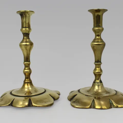 Pair of Small Antique Brass Candlesticks c.1900
