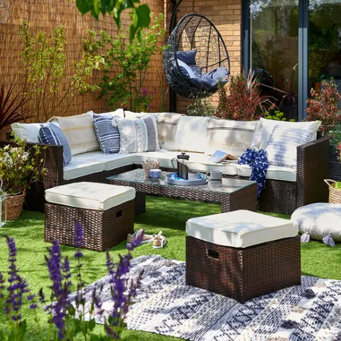 8-Seater Gunnersbury Rattan Sofa Set - Brown  