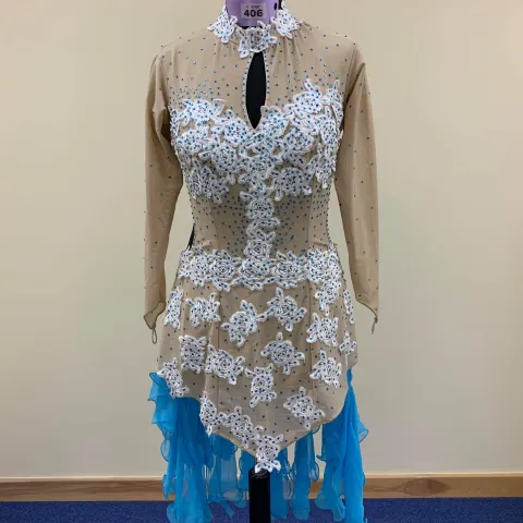 Blue latin dress size 10 to 14