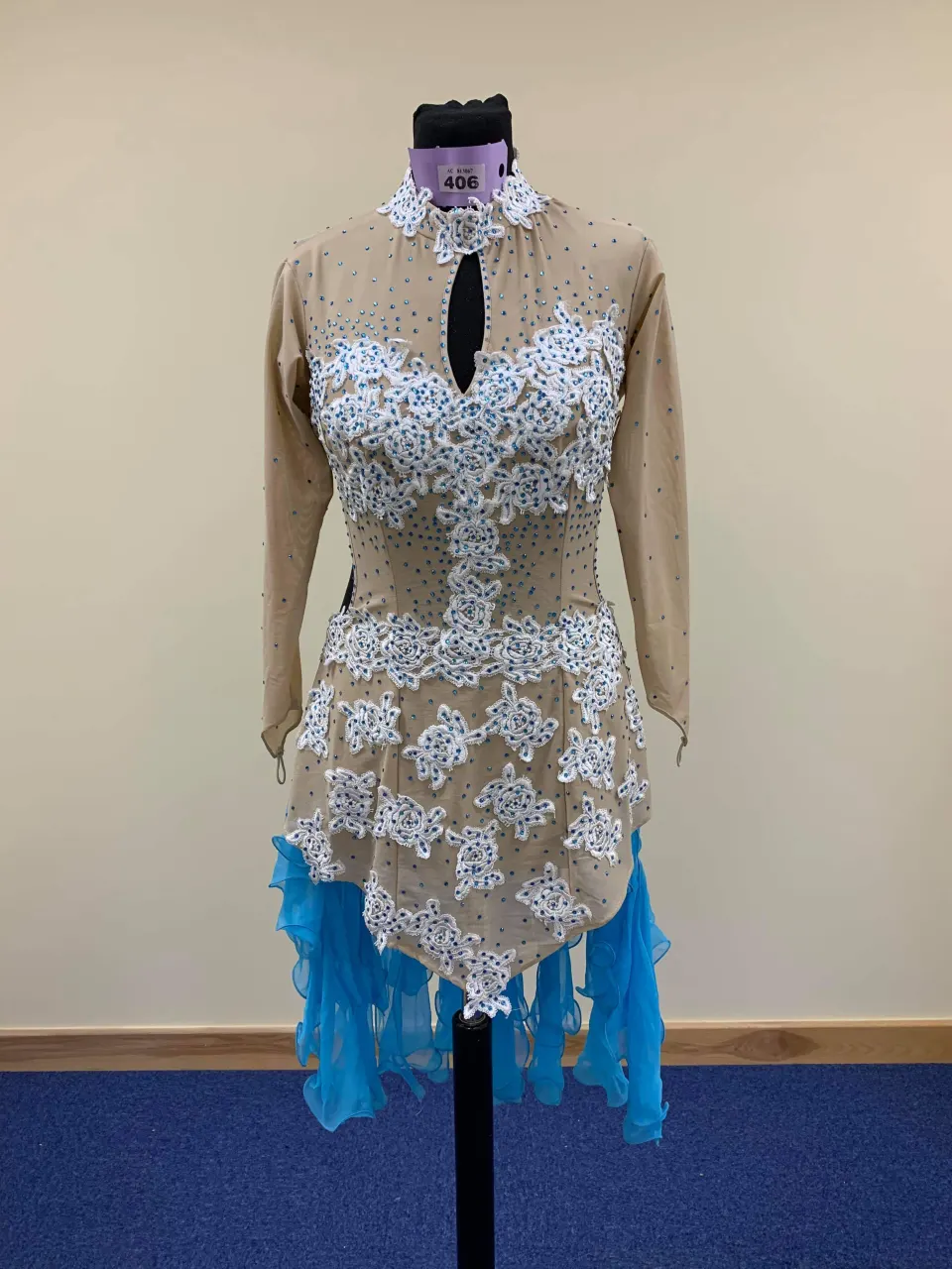 Blue latin dress size 10 to 14