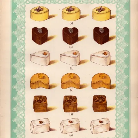 Petits Fours Glaces 6 T. Percy Lewis & A.G Bromley Antique Chromolithograph Print