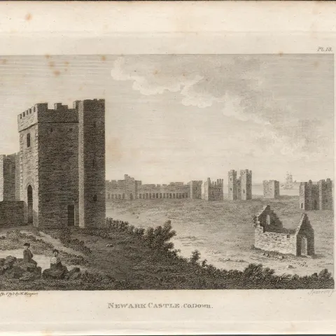 Newark Castle Co Down Rare 1791 Francis Grose Antique Print.