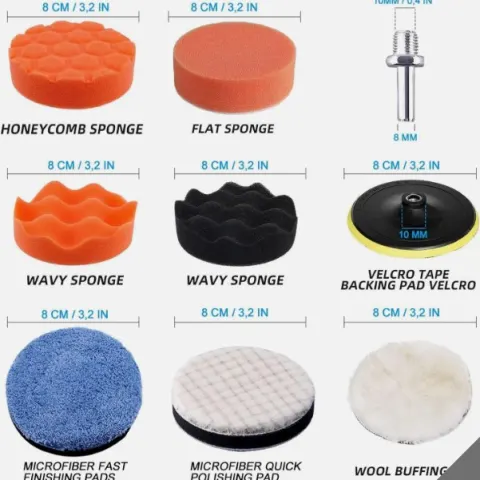 Car Polishing Pads for Drill: 36 PACK 3 Inch Polishers and Buffers Buffin L2b sku-4061