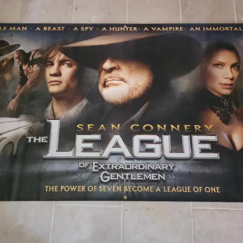 The League of Extraordinary Gentleman Original UK Cinema Vinyl Banner Sean Connery
