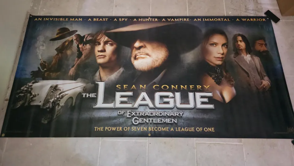 The League of Extraordinary Gentleman Original UK Cinema Vinyl Banner Sean Connery