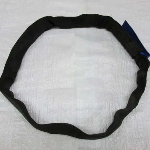2 X BLACK WIRE ROPE ROUND SLING. 2 TON 4M EWL, 2MM 7X7 CORE, FOS 5:1
