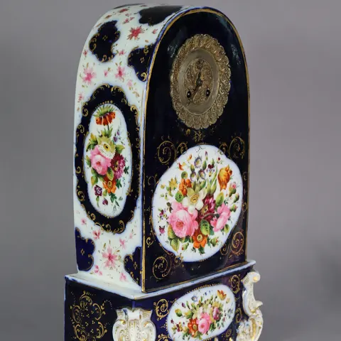 French Mid 19th c. Porcelain Mantel Clock