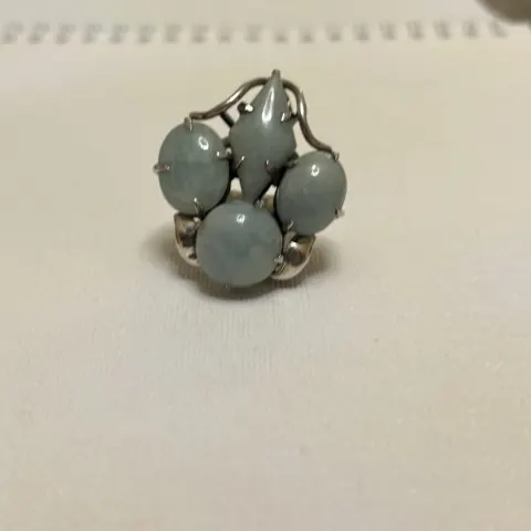Cocktail Bruit Jade 71/2 US Ring Stamped 925