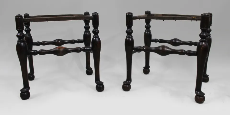 Pair of Antique Country Stool Frames