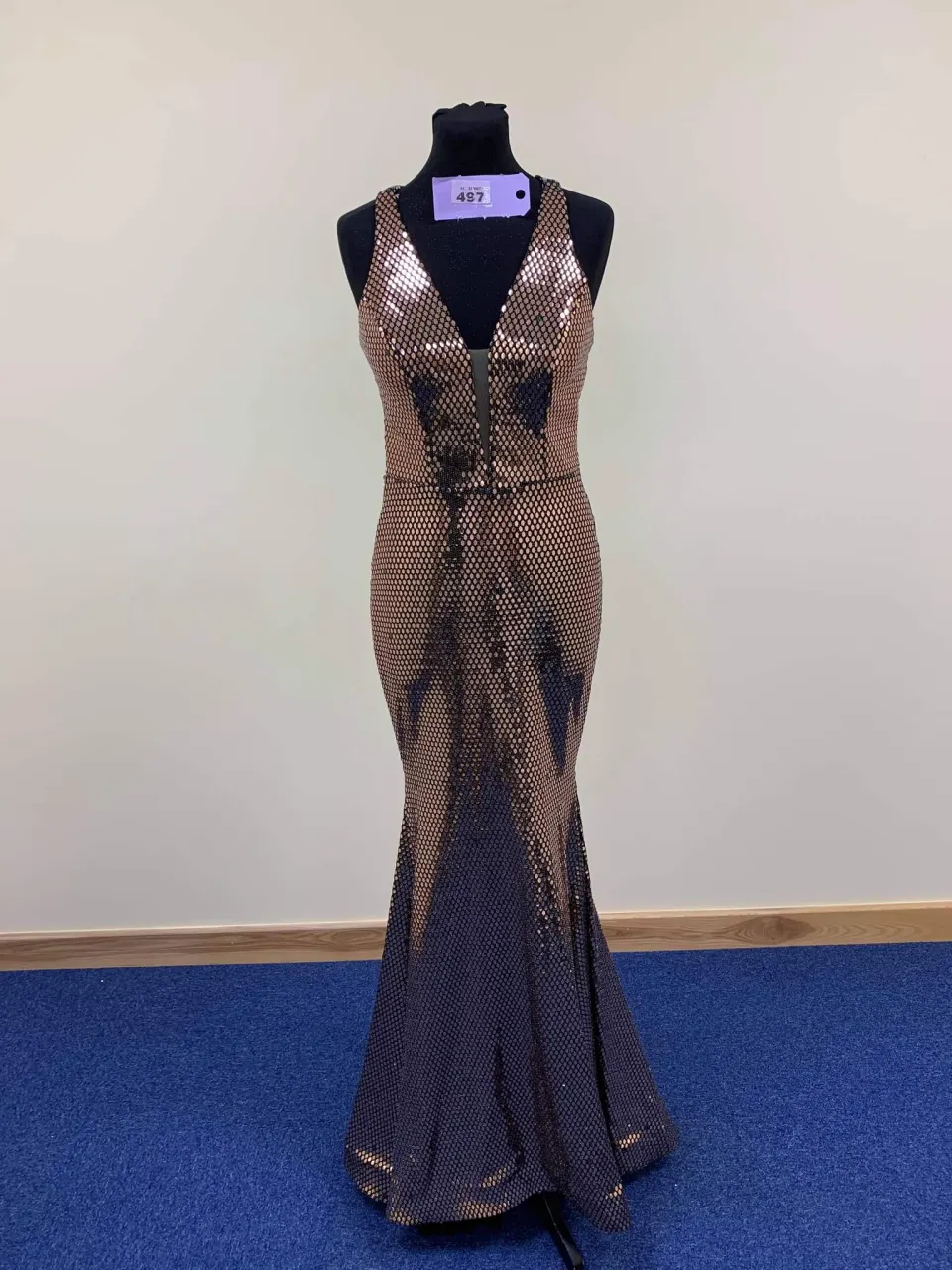 Rachel Allen bronze pageant dress size 8 RRP £557