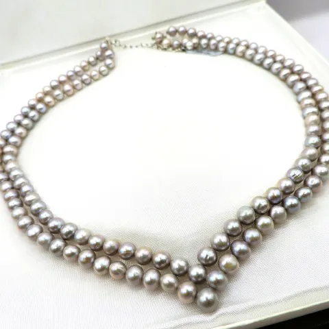 Cultured Pearl Necklace Silver Clasp New With Gift Box RRP £235