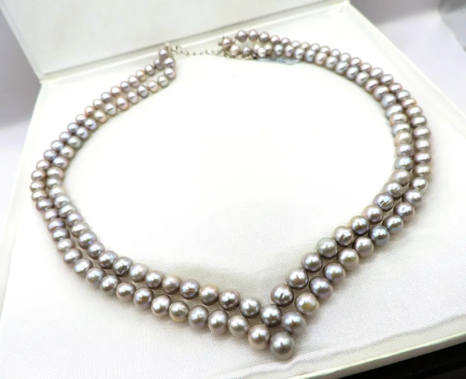 Cultured Pearl Necklace Silver Clasp New With Gift Box RRP £235