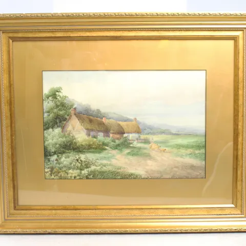 A.Coleman Country Landscape Watercolour c.1895