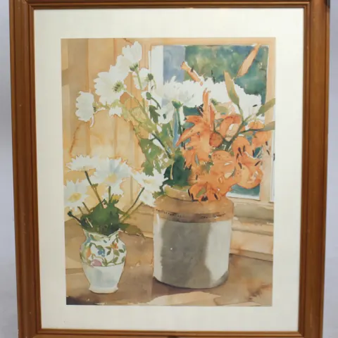 Vase of Flowers Print Framed