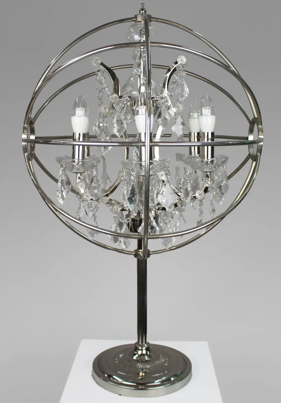 Timothy Oulton Gyro Crystal Metal Globe Table Lamp