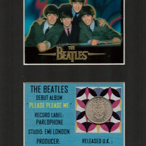 The Beatles First Album Release 1963 Mounted Card Coin Gift Set.