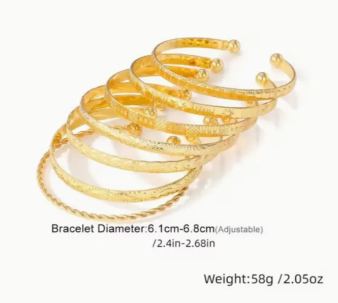 7pcs Golden-Toned Bangle Set L14a