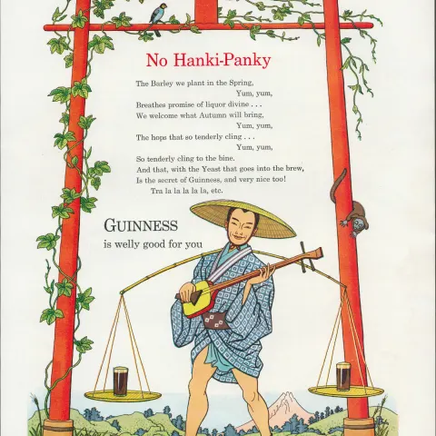 Guinness 1962 Original Print No Hanki-Panki- G.E. 3643.AThis Print Is Over 60 Years Old And Is Not A
