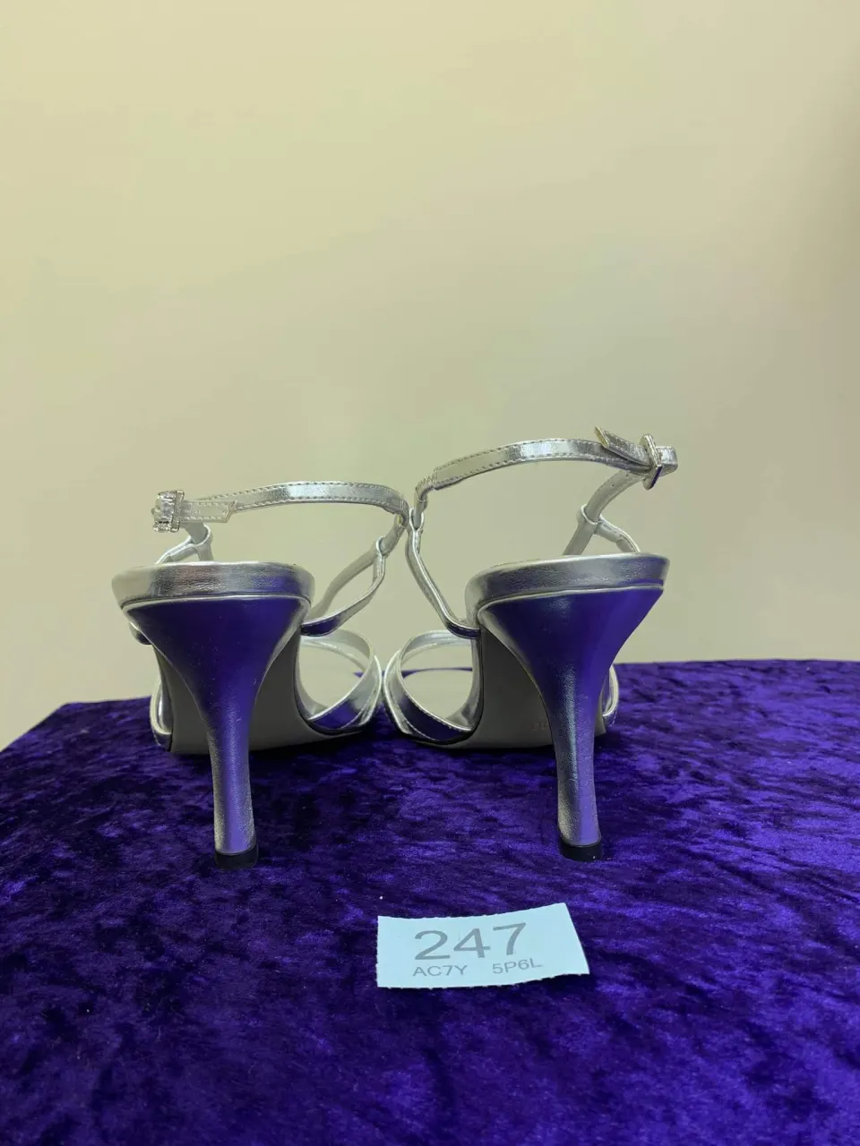 3 pairs of silver shoes