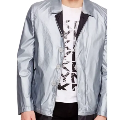 DKNY Rain Jacket Adjustable Length Vapor 2 In 1 Metallic Colour Size 40R BNWT RRP £240