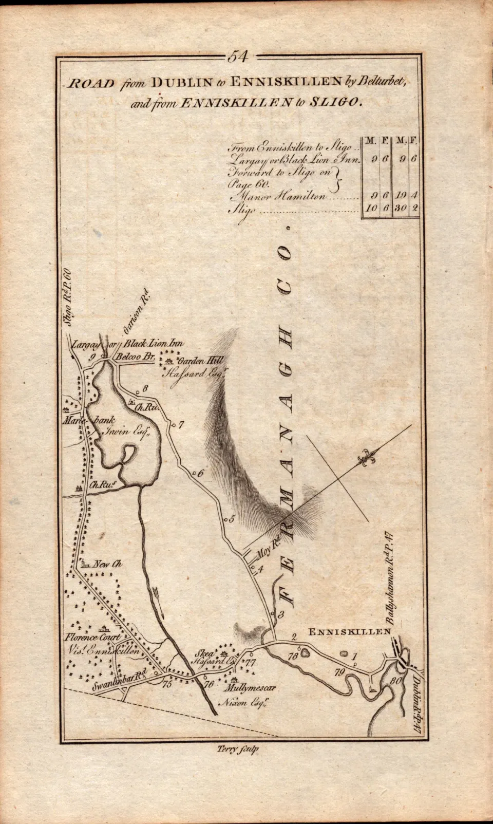 Ireland Rare Antique 1777 Map Cavan Enniskillen Co Fermanagh Sligo.