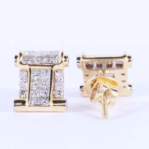 14 K / 585 Yellow Gold Diamond Earring Studs