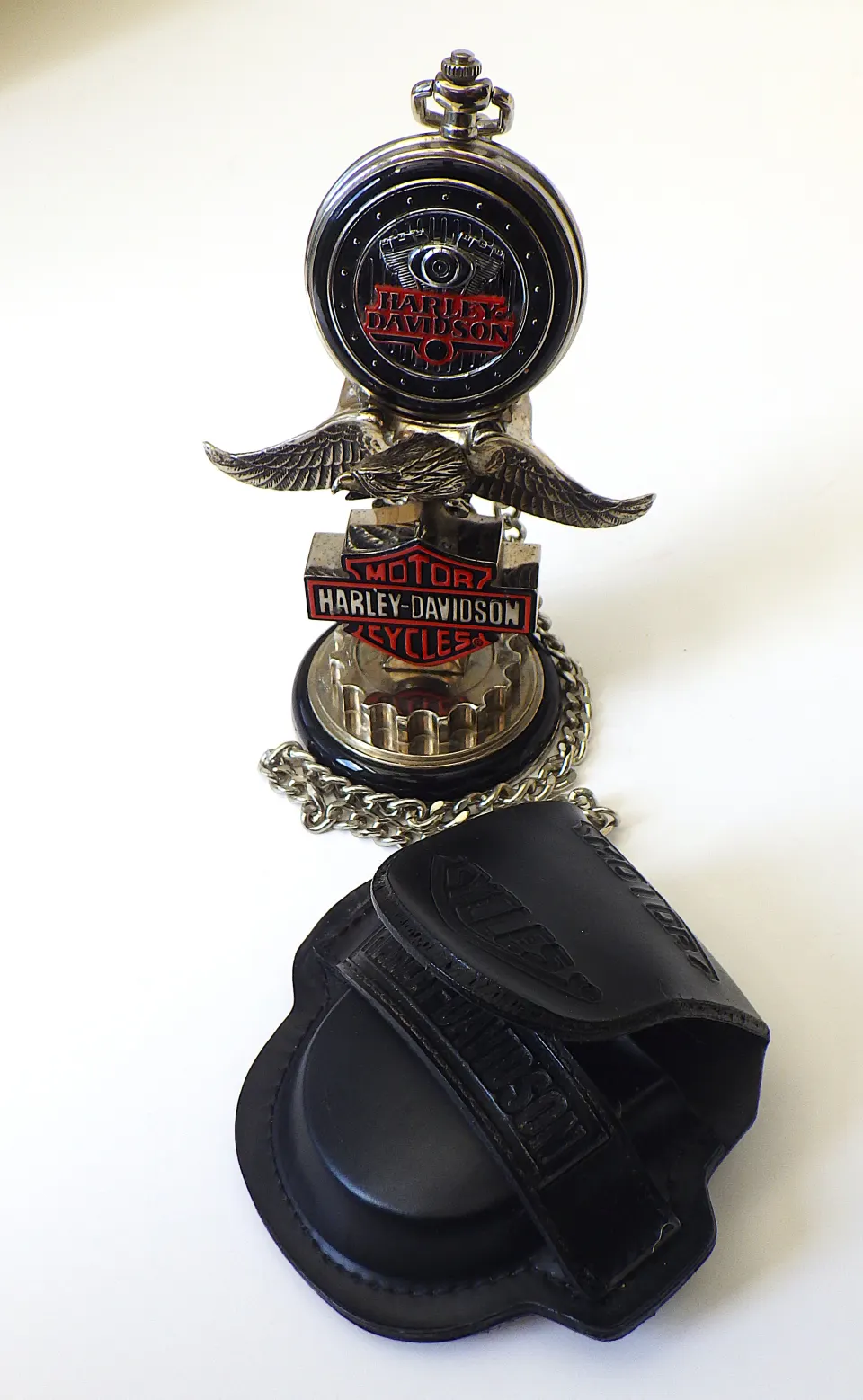 A Vintage Harley Davidson - Low Rider Pocket Hunter Watch With Night Stand