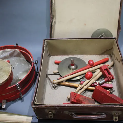 Old Cased Drum & Assorted