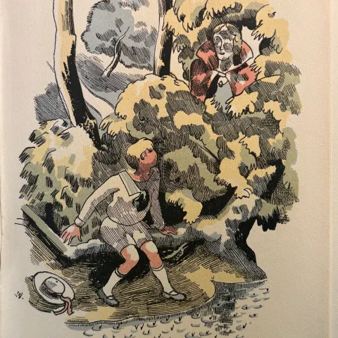 Vintage 1931 Original John Nash Lithograph Free UK Post. Matted