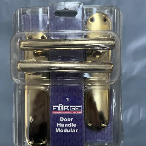 4 Sets Forge Modular Backplate Lever Latch Door Handles Brass FGEHLATMODBR RRP £14.99 per set