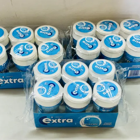 3 x Wrigleys Extra White Peppermint Chewing Gum Sugar Free 18 x 90 Pcs BBE 9/24