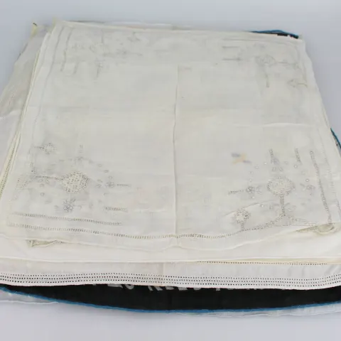 Collection of 65+ Antique & Vintage Embroidered Hankerchiefs