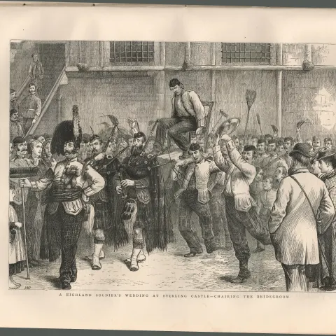 Victorian Highland Wedding Antique 1876 Newspaper
