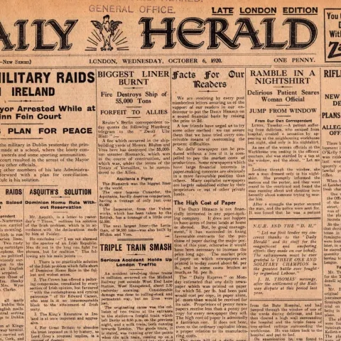 Irish War of Independence Reports IRA, Black & Tans Military Raids 1920-A.