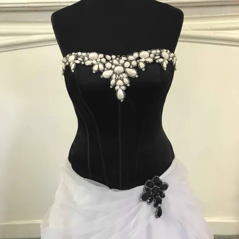 Alfred Angelo prom/pageant dress.   RRP £695 size 12.  Black and white