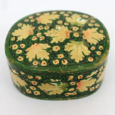 hand-painted Kashmiri papier-mâché trinket box