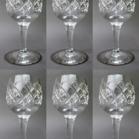 Set of 6 Tudor Crystal "Bosworth" Wine Glasses