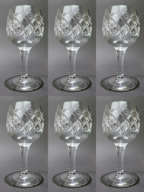 Set of 6 Tudor Crystal "Bosworth" Wine Glasses