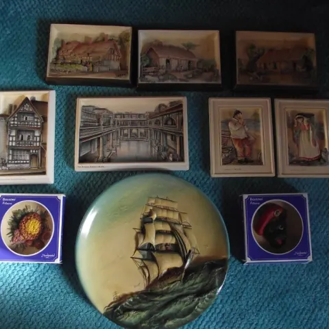 10 x Vintage Bossons Plaques - 1950's - 1992 - All As New - Some Original Boxes.