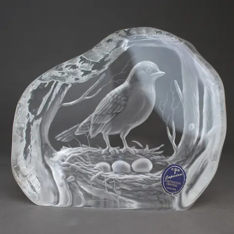 Signed Dartington Crystal Paperweight