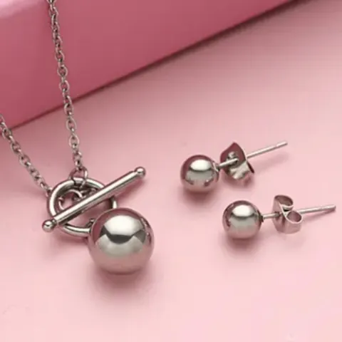 NEW! 2 Piece Set - Necklace  and Ball Earrings