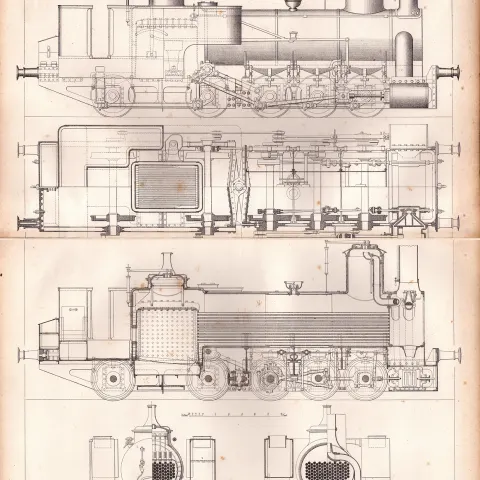 Steep Gradient Locomotive Austrian State  Railways Antique Diagram-15.