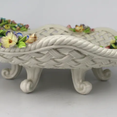 Vintage Capodimonte Flower Encrusted Centrepiece Bowl