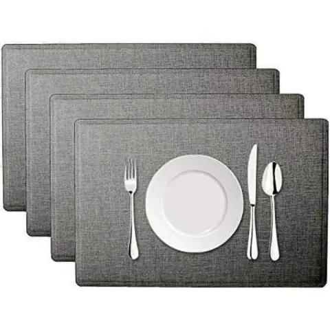 20 x Grey leather Place Mats L18b