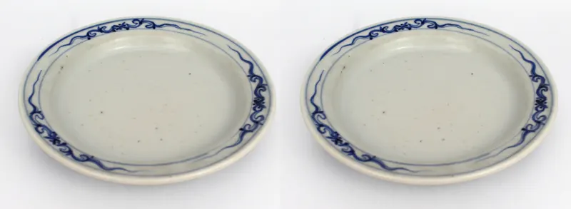 Pair of  Late 19th c. Japanese Blue & White Cache Pot Stands