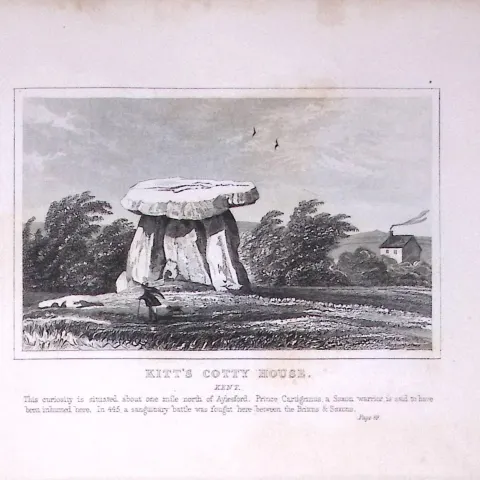 Kitty Cotty House Kent Antique 180 Years-Old Copper Plate Print-73