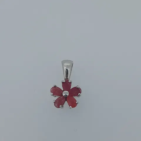 Silver and Natural Ruby Pendant